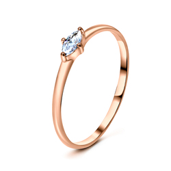 CZ Rose Gold Plated Silver Rings NSR-2170-RO-GP
